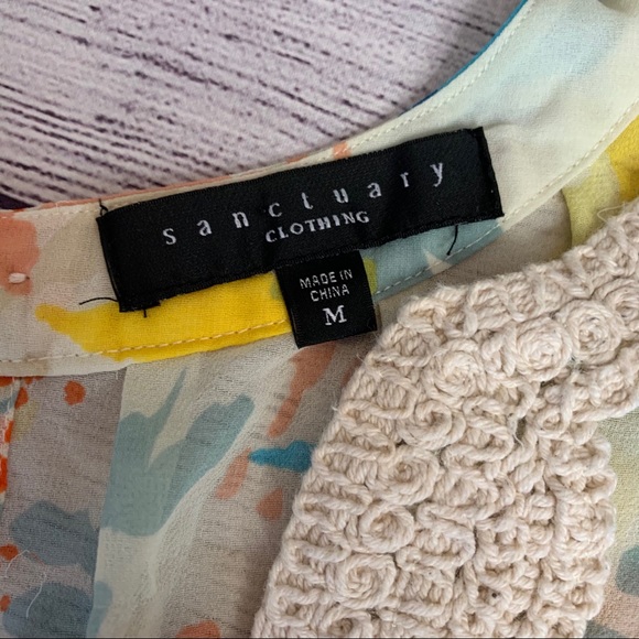 Anthropologie Sanctuary Floral Blouse Size Medium - Picture 2 of 7